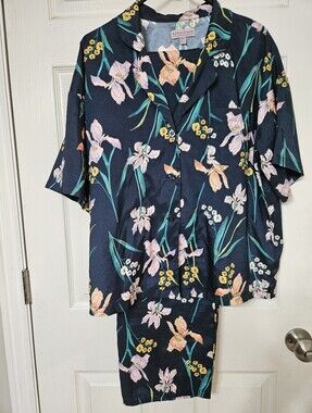 PJ SALVAGE Women's 2 Piece Tropical Pajama Set Size Large